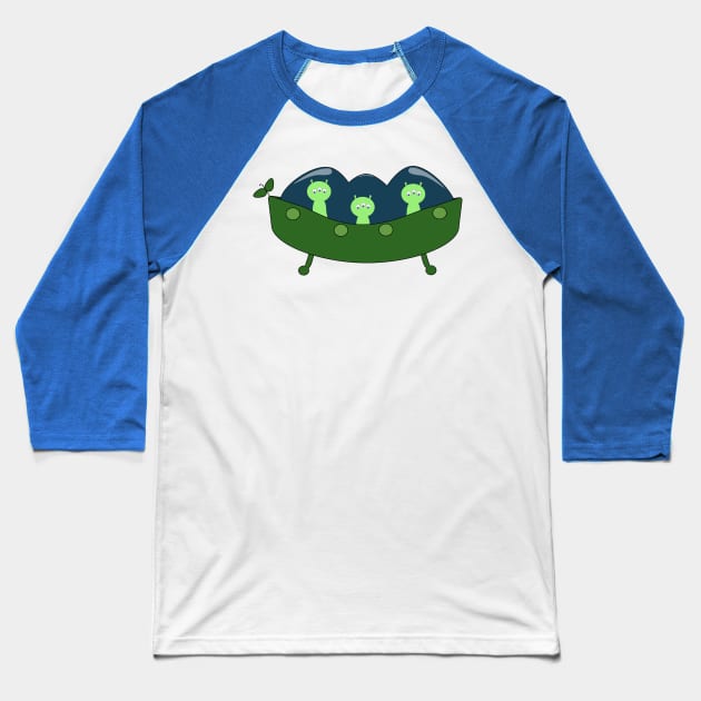 Peasful Aliens Baseball T-Shirt by Punderstandable